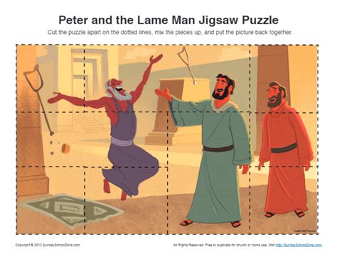 Peter and the Lame Man Bible Activity | Jigsaw Puzzle