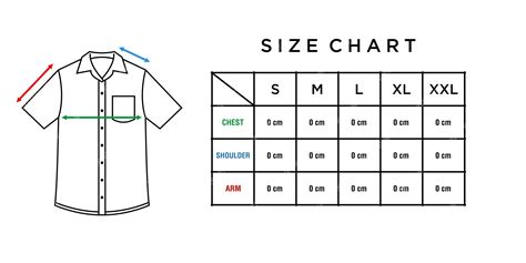 Premium Vector | Short sleeve shirt with button and collar sizing chart ...