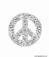 Peace Symbol Coloring Pages sketch template