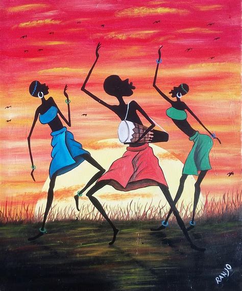 African dancing Painting by Jesse Mucheke - Fine Art America