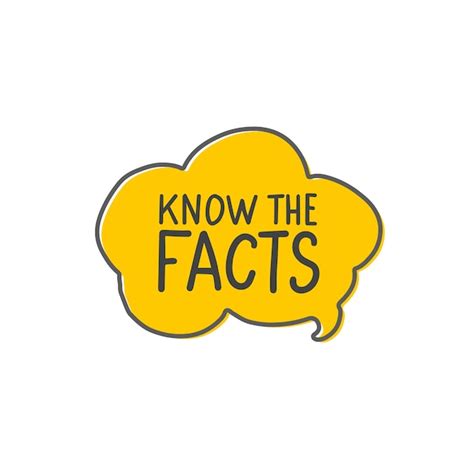 Premium Photo | Know the facts tag in cartoon yellow speech bubble