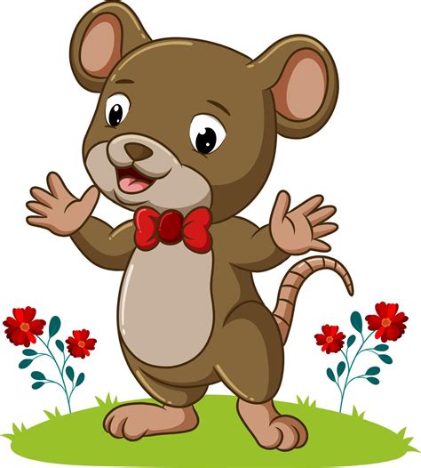 The big mouse is gesturing something in the garden 4944988 Vector Art at Vecteezy