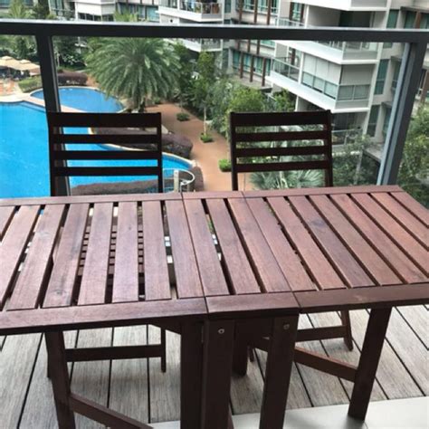 Applaro Ikea Folding Patio set with table and chairs, Furniture, Tables & Chairs on Carousell