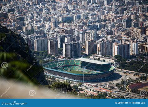 Aerial View of Palermo, Italy with a View of the Stadium. Stock Photo ...