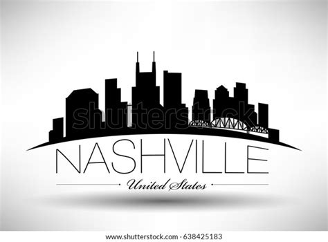 Vector Graphic Design Nashville City Skyline Stock Vector (Royalty Free ...