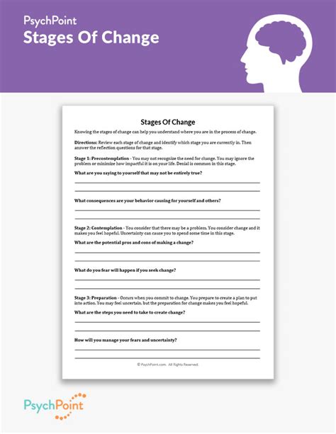 Stages Of Change Worksheet | PsychPoint