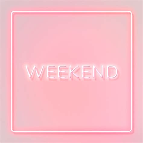 WEEKEND neon word typography on a pink background | free image by ...