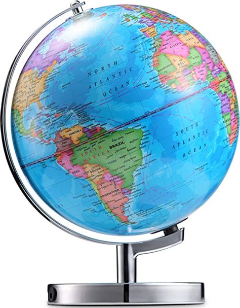 Amazon.com: LED Illuminated Globe of The World with Sturdy Chrome ...