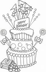Happy Birthday Cake Mom Coloring Page Pages sketch template