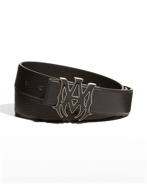 Amiri Men's MA-Buckle Leather Belt | Neiman Marcus