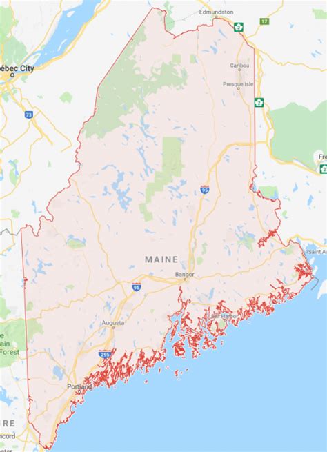 Detailed Map Of Maine Coastline