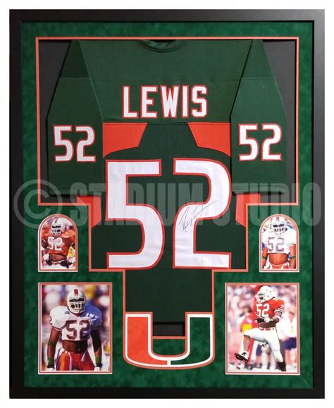 Ray Lewis Autographed Framed Miami Green Jersey - The Stadium Studio