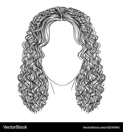 Art sketch of a beautiful woman with curly hair Vector Image