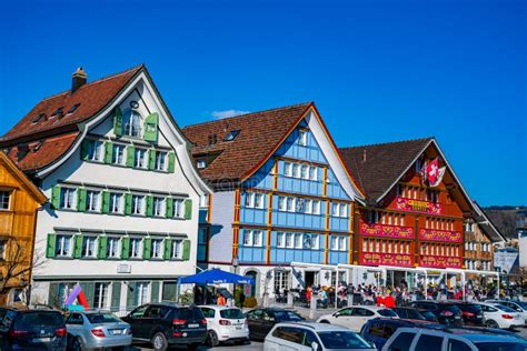 View of Central Square at Appenzell Switzerland in the Morning O ...