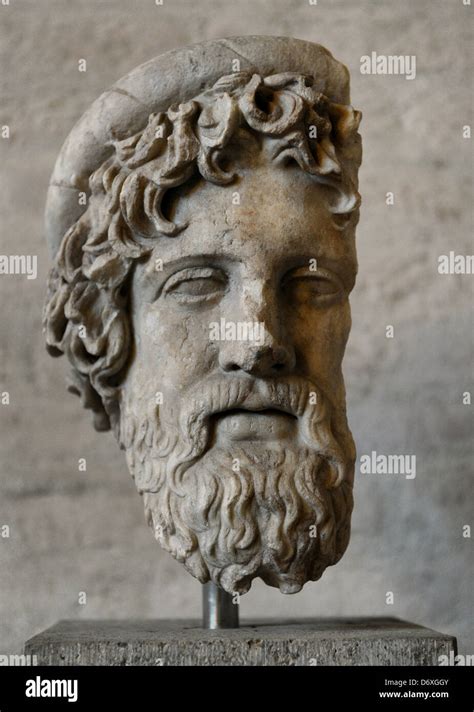 Greek Art. Head from a statue of Asclepius, the god of healing. Roman Stock Photo: 55902811 - Alamy