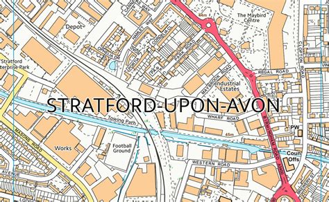 Stratford-upon-Avon Smaller Street Map | I Love Maps