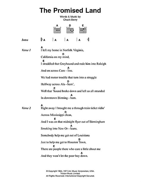 The Promised Land sheet music by Elvis Presley (Lyrics & Chords – 46040)