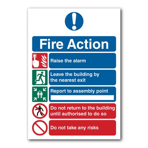 Fire Action Notice 5 Points Sign | Puffin Plastics