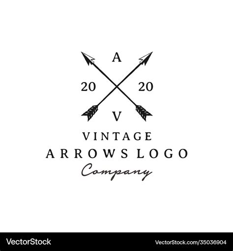 Vintage rustic hipster crossed arrow logo design Vector Image