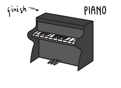 How To Draw a Cartoon Piano (Really Easy for Young Children) - Rainbow Printables