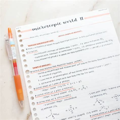 aesthetic chemistry notes / atoms, electrons, molecular bondings ...