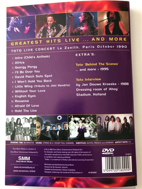 Greatest Hits Live DVD 2002 Toto and more / Toto Live Concert - Le ...