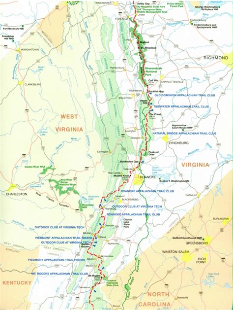 Appalachian Trail In North Carolina Map - Burnsville North Carolina ...