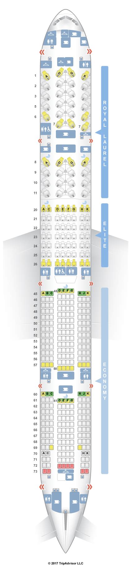 SeatGuru Seat Map EVA Air Boeing 777-300ER (77B) V4