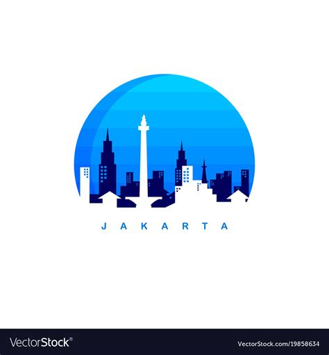 Jakarta city logo template Royalty Free Vector Image