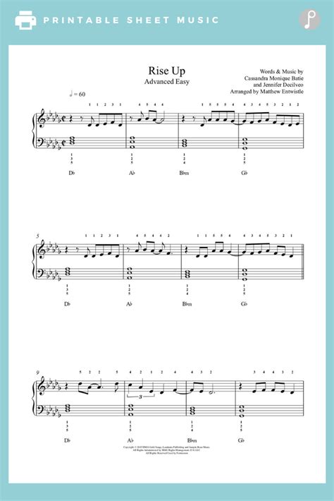 Rise Up by Andra Day Piano Sheet Music | Advanced Level | Sheet music ...