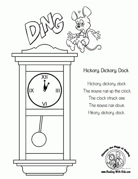 Hickory Dickory Dock Clock Printable