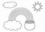 St Patricks Day Leprechaun Pot Of Gold Rainbow Coloring Pages For Kids  sketch template