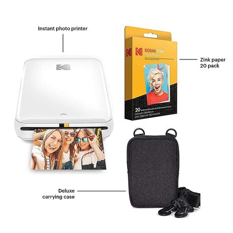 Kodak Step Instant Photo Printer with 2" x 3" Zink Photo Paper & Deluxe ...