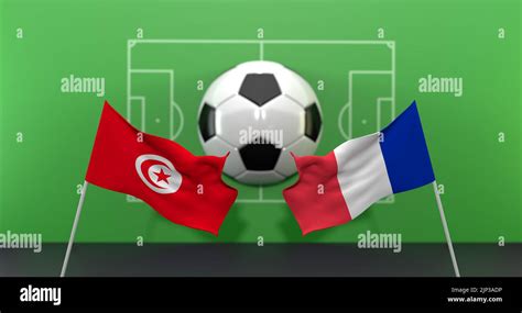 Tunisia vs France soccer Match FIFA World Cup Qatar 2022, on blur ...