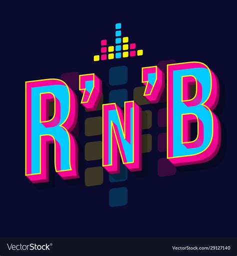 Rnb vintage 3d lettering retro bold font typeface Vector Image