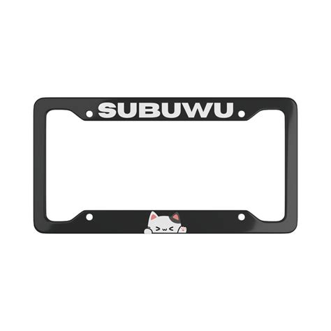 Subuwu Subaru Anime Peeking Cat Metal License Plate Frame, Aluminum ...