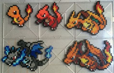 #004-#006 Charmander Family Perlers | Pokemon bead, Perler bead art ...