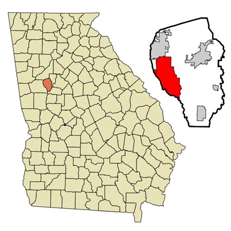 Image: Fayette County Georgia Incorporated and Unincorporated areas Peachtree City Highlighted