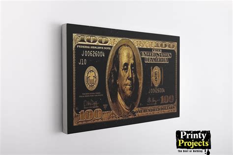 100 Dollar Bill Art Abstract Style Poster Canvas Painting | Etsy