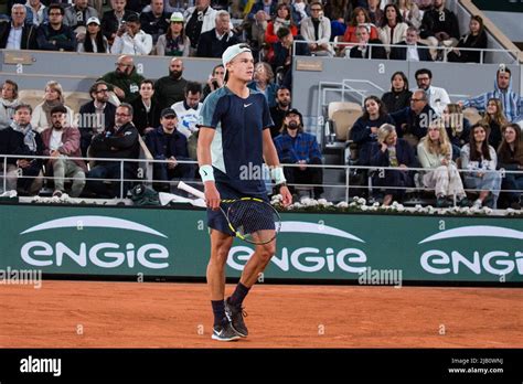 Holger Rune plays his quarter-final match during the French Open Tennis ...