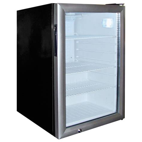 Excellence EMM-3SD Black Countertop Display Refrigerator with Stainless Steel Swing Door - 2.5 ...