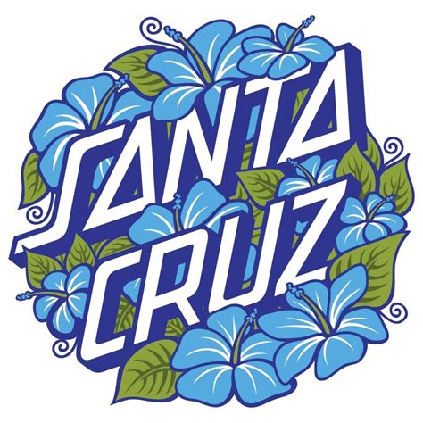 Santa Cruz Hibiscus Dot Sticker 3 Inch Blue - Pacifc Wave Surf Shop | Santa cruz stickers ...