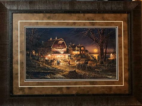 Terry Redlin Harvest Moon Ball Country Nostalgic Art Print Framed 27.5 x 20.5 | eBay