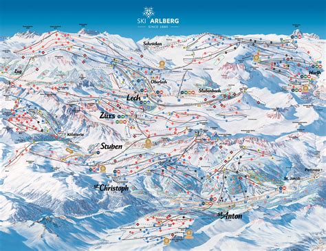 BERGFEX: Piste map Lech Zürs / Arlberg - Panoramic map Lech Zürs ...