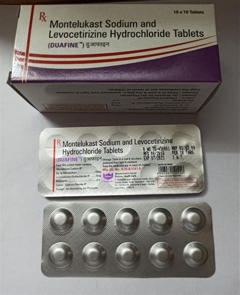 Montelukast Sodium Levocetirizine Hydrochloride Tablets, लेवोसेटिरिज़िन ...