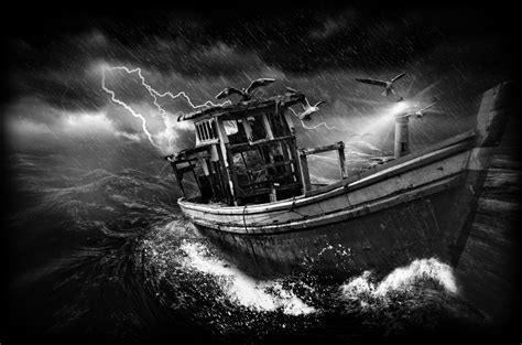 Old Boat In Storm Free Stock Photo - Public Domain Pictures
