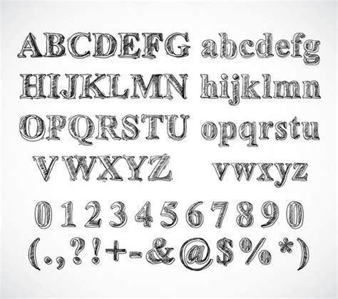 Sketch alphabet font 460253 Vector Art at Vecteezy