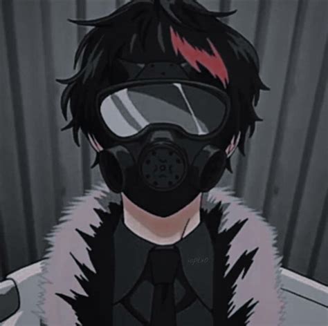 Gasmask anime boy | Anime monochrome, Dark anime guys, Cute anime guys