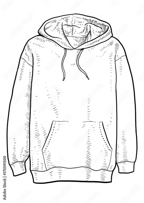 Hoodie illustration, drawing, engraving, ink, line art, vector vector de Stock | Adobe Stock