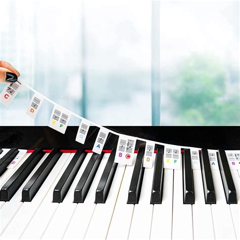 Piano Keyboard Stickers for Beginners Kids Removable, 88-Key Full Size ...